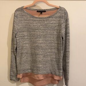 White House Black Market Gray and Pink Layered Sweatshirt
